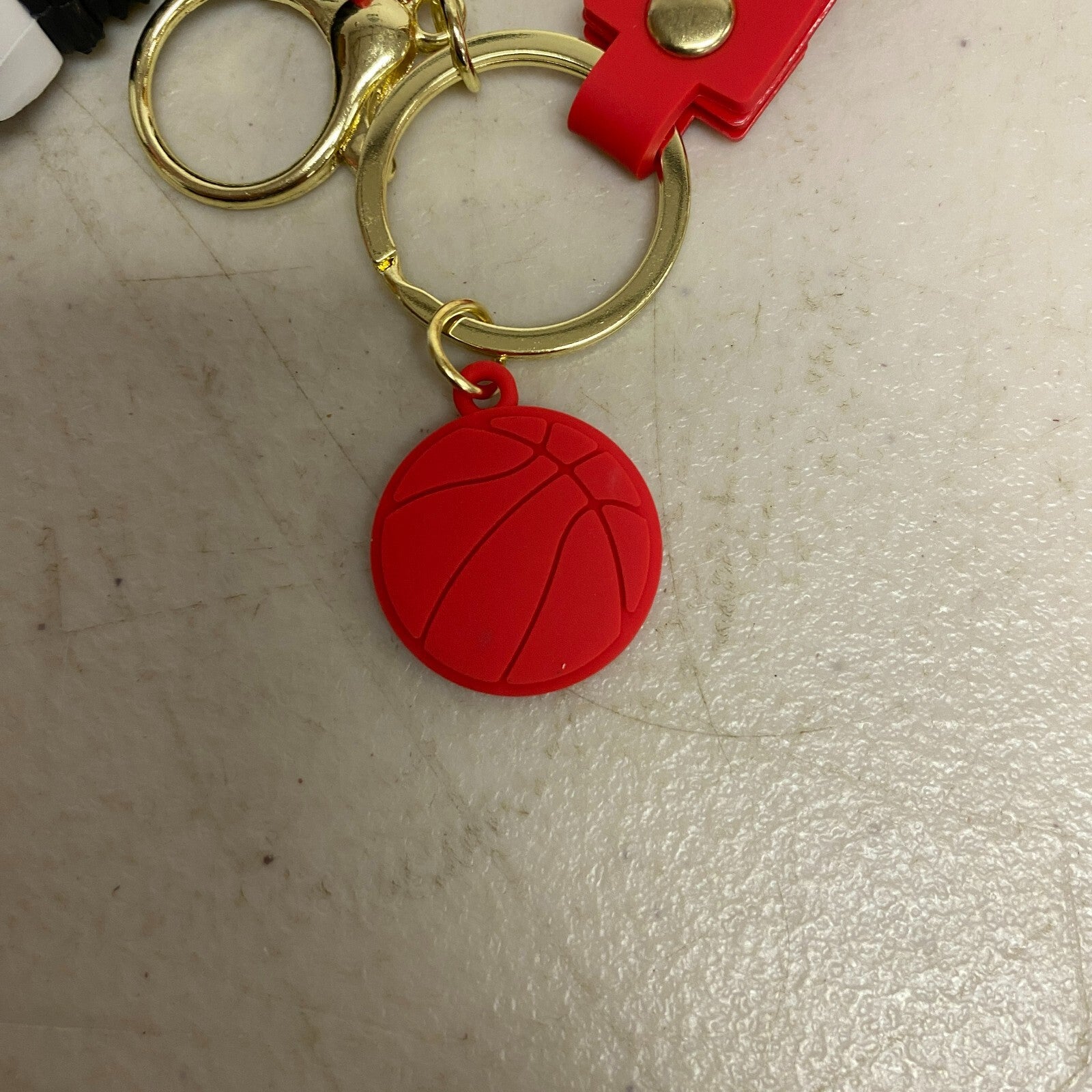 Assorted Silicone Air Jordan 1 Black and Red Keychain Accessory