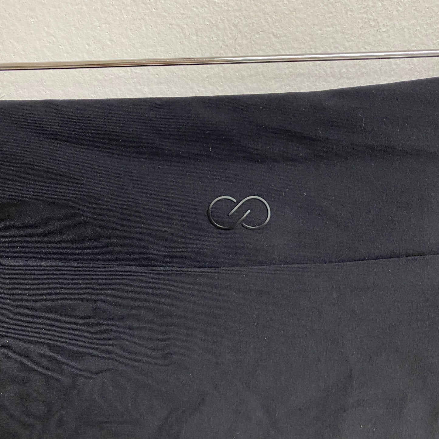 Calia Mid Rise Wide Band Swim Bottoms Pure Black Solid WSA20406