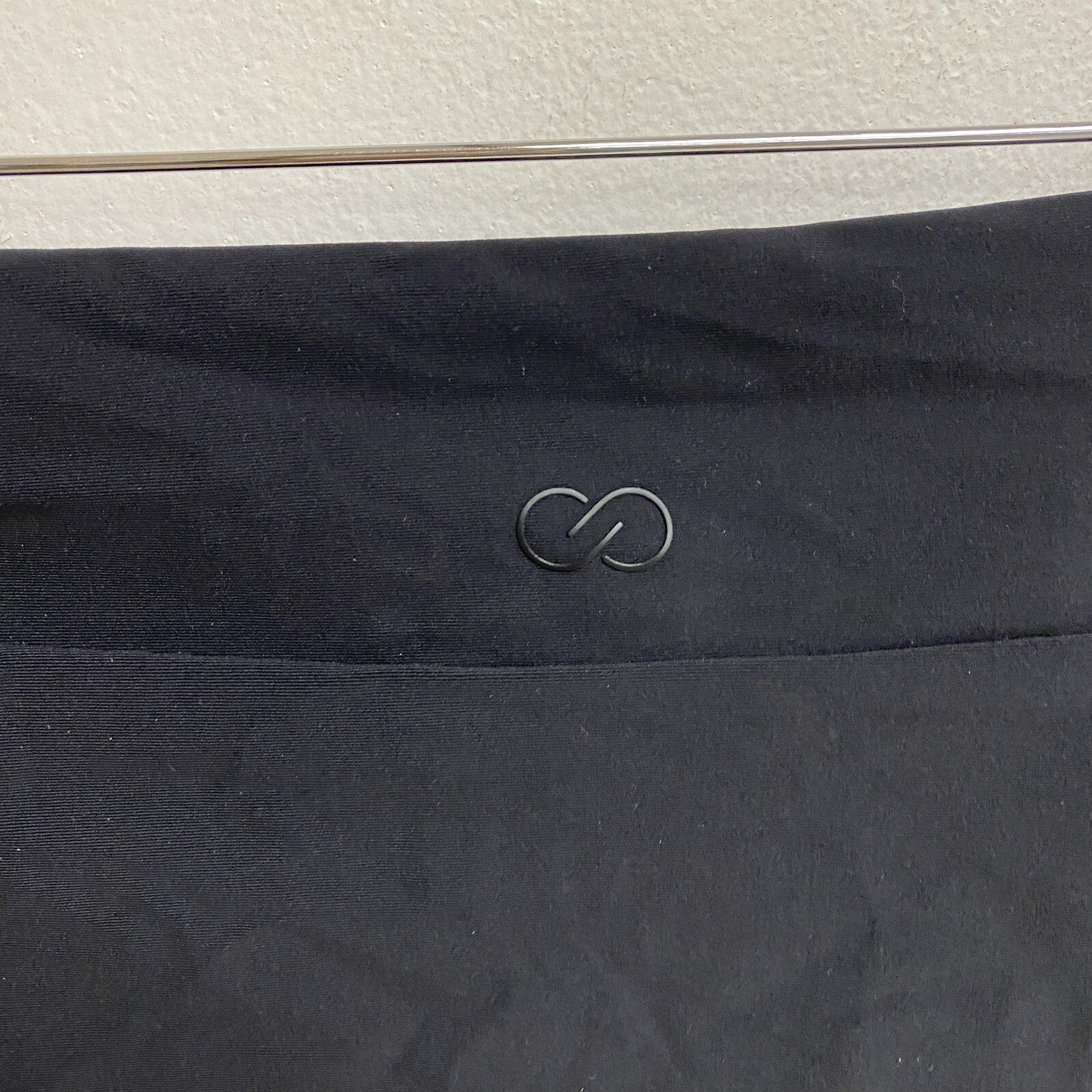 Calia Mid Rise Wide Band Swim Bottoms Pure Black Solid WSA20406