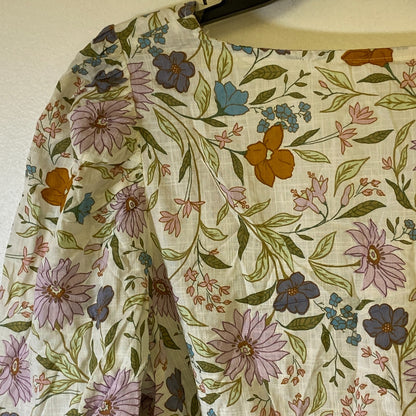 Ana A New Approach Womens Square Neck Long Sleeve Peplum Top Size 0X Color White