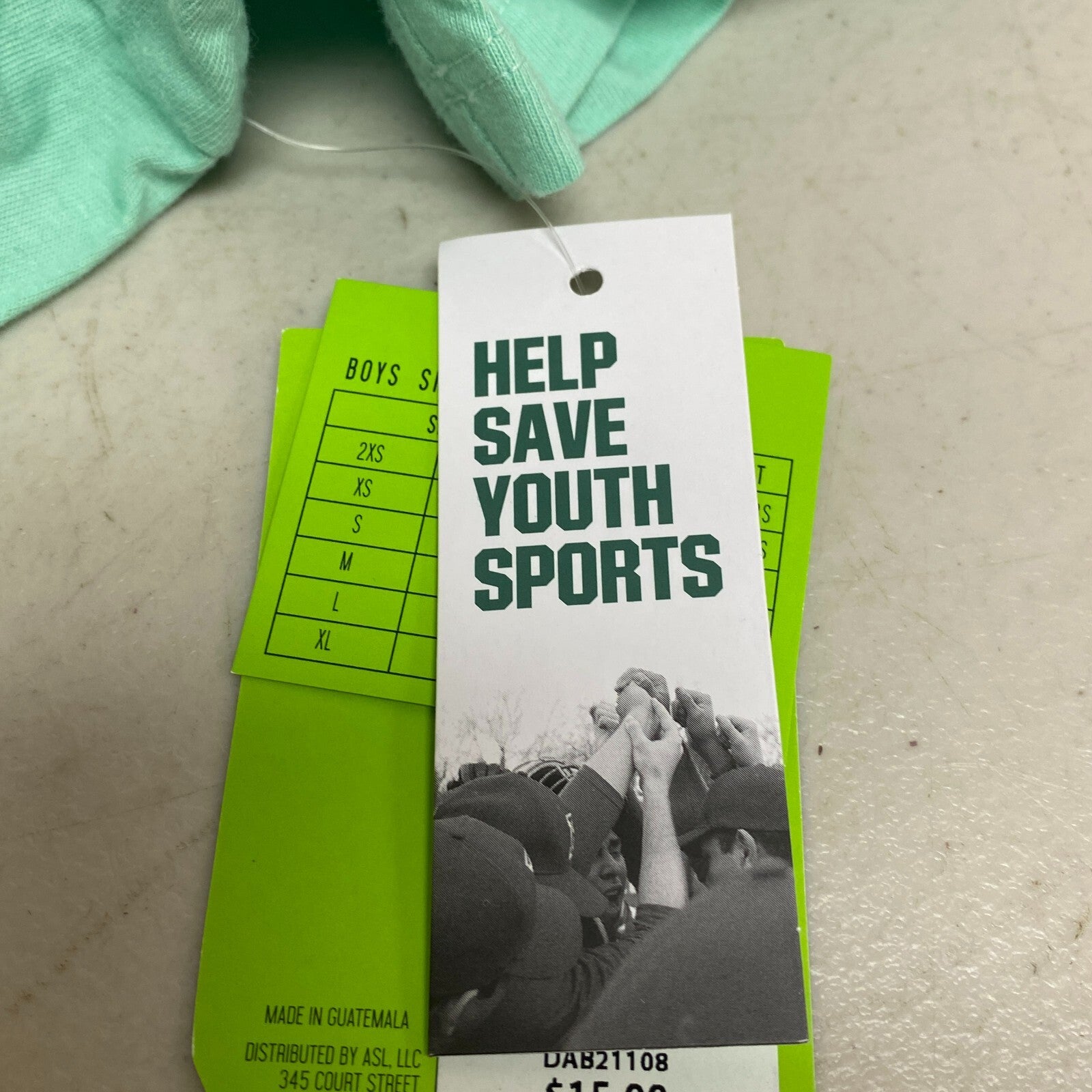 DSG Boys' Solid Cotton Graphic Tee Shirt Cool Mint Beachside Court DAB21108