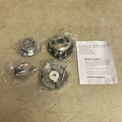 Signature Hardware 17-22" Tub PVC Cable Drain - Chrome