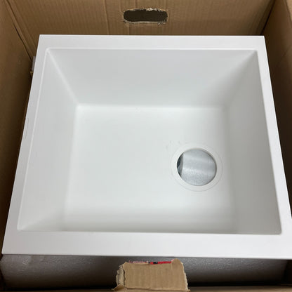 Signature Hardware Holcomb 16″ Undermount Granite Composite Sink Cloud White