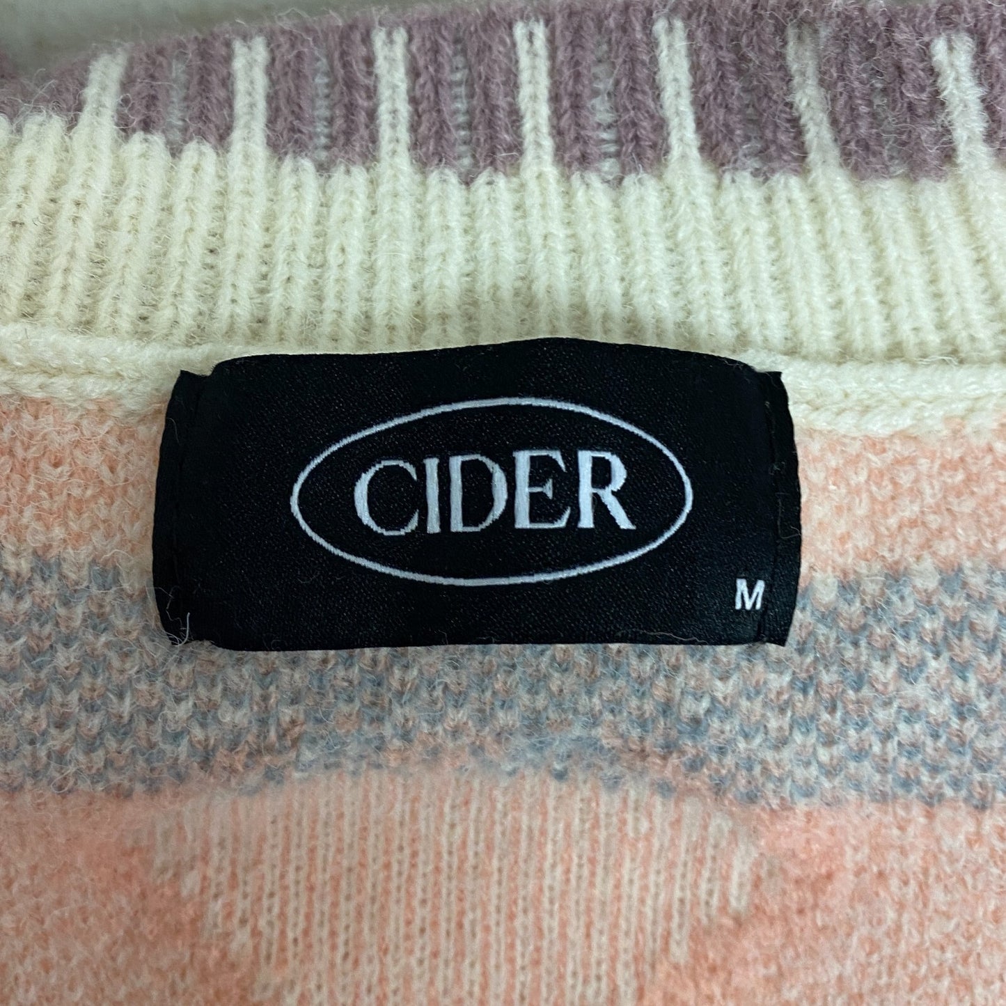 Cider Women Cute Cream and Pink Sweater Strawberry Print Size Medium