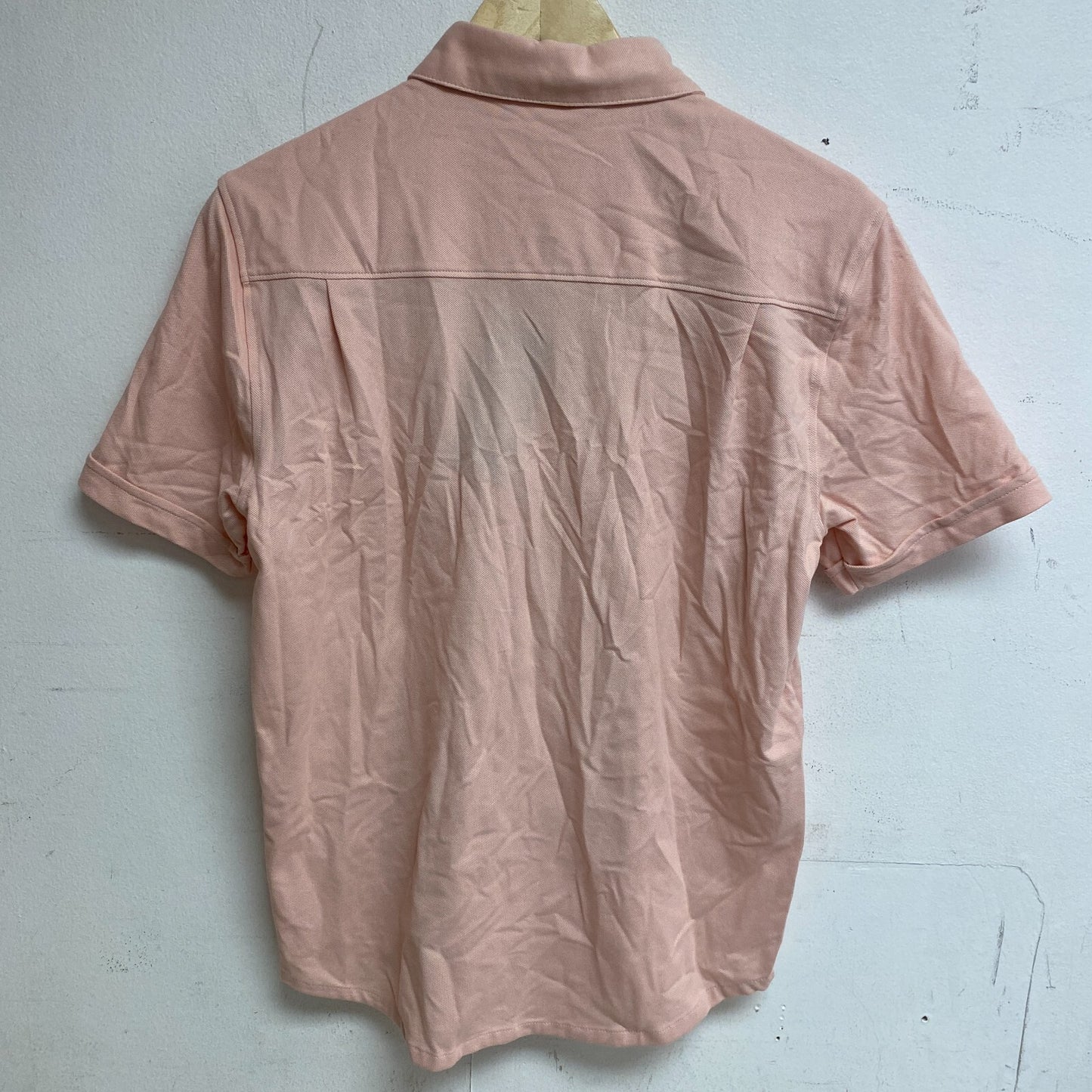 VRST Men Short Sleeve Button Down Collared Neck Shirt Pink Crepe MAX200333 New!