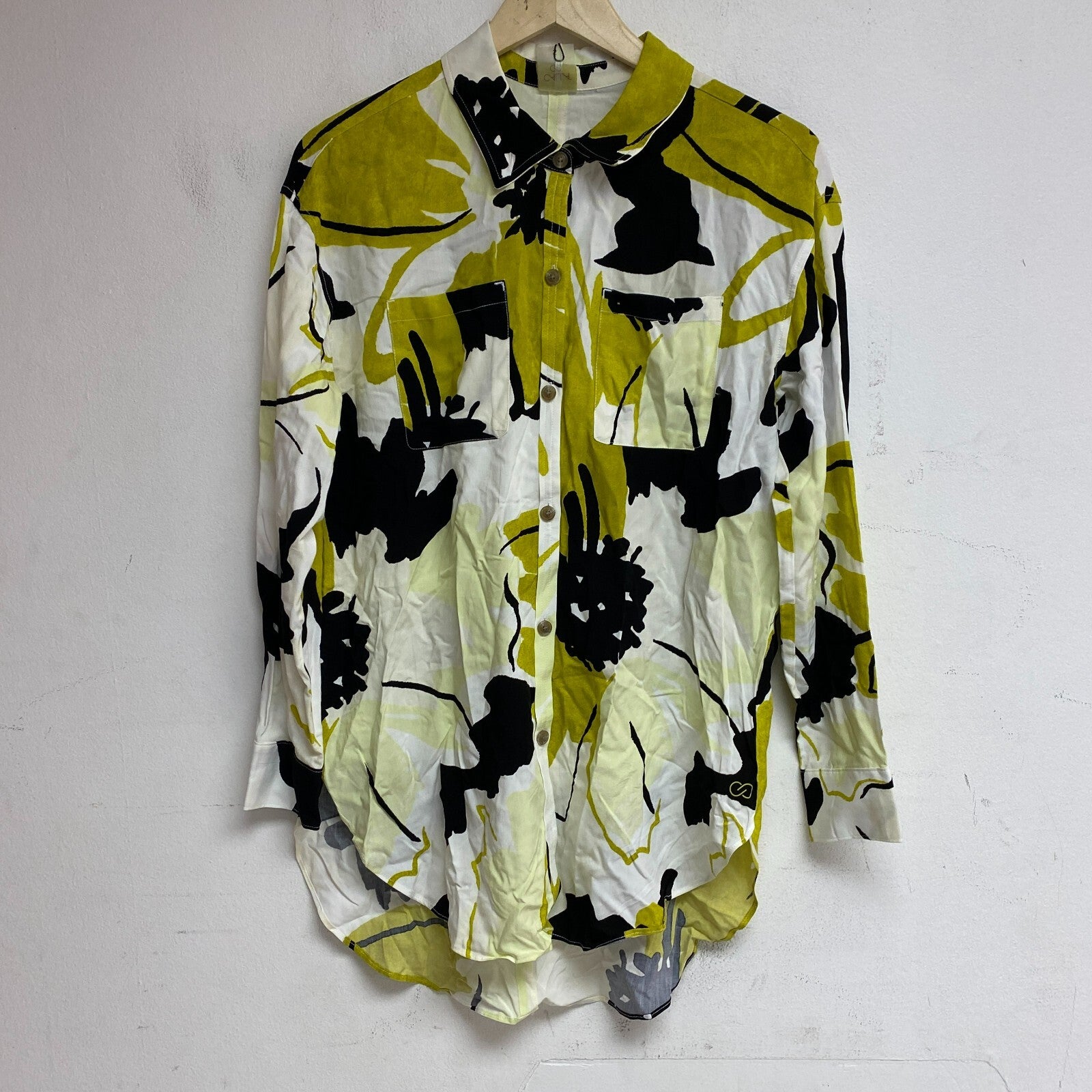 CALIA Women's Long Sleeve Utility Shirt Cover Up Green Multi WSA22901PRT