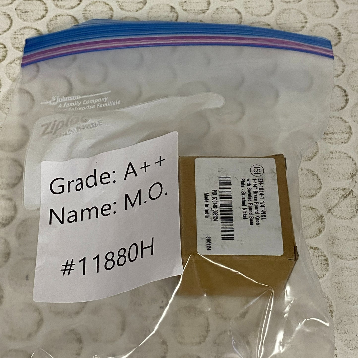 Signature Hardware Brass Round Knob With Beveled Round Base Plate Brushed Nickle