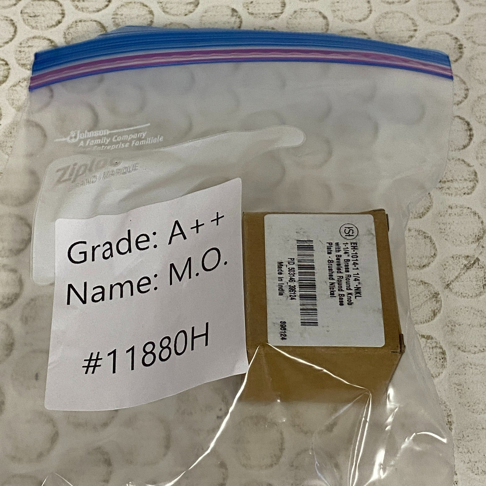 Signature Hardware Brass Round Knob With Beveled Round Base Plate Brushed Nickle