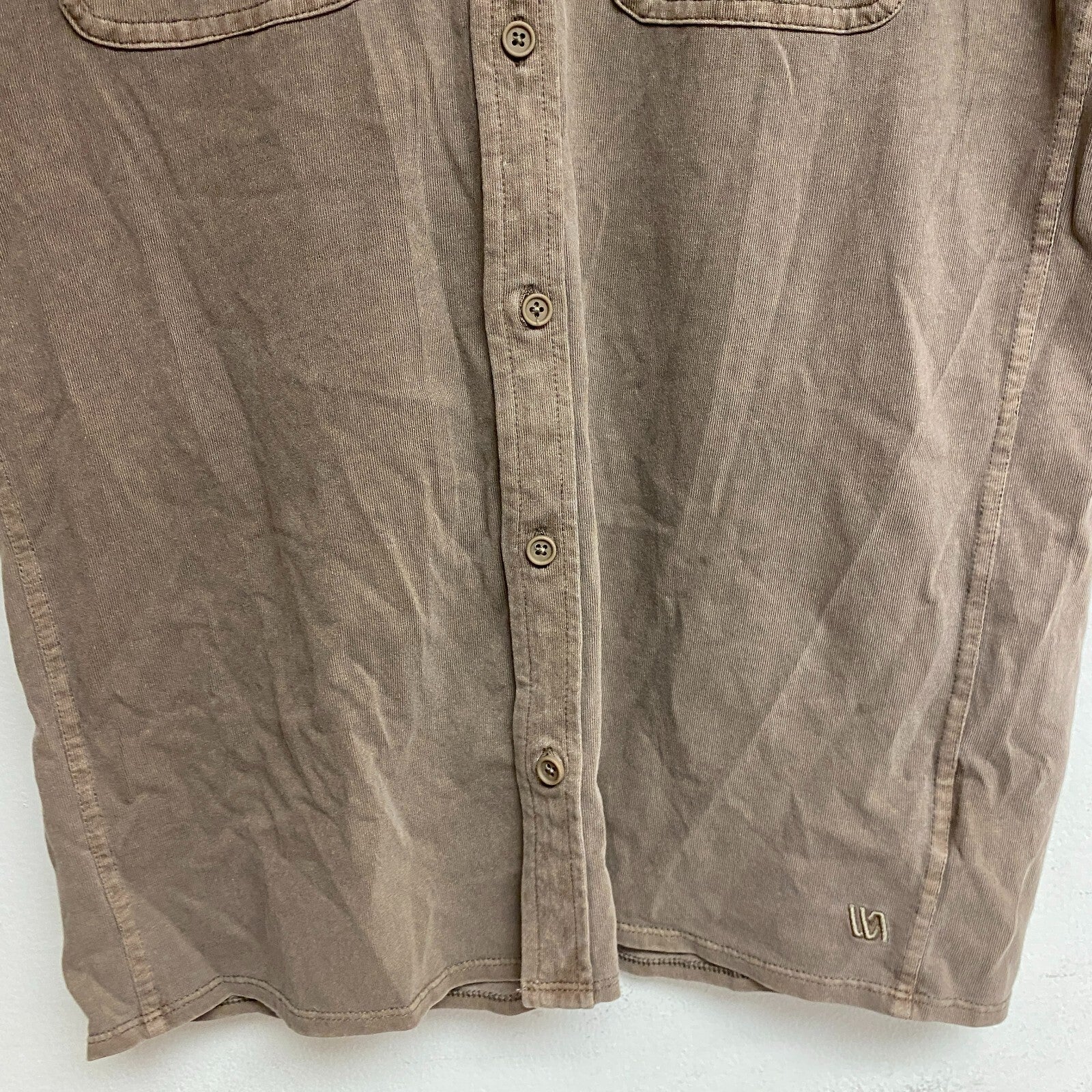 VRST Garment Dye SS Shirt Warm Mushroom Short Sleeve Brown Solid  MAX231104