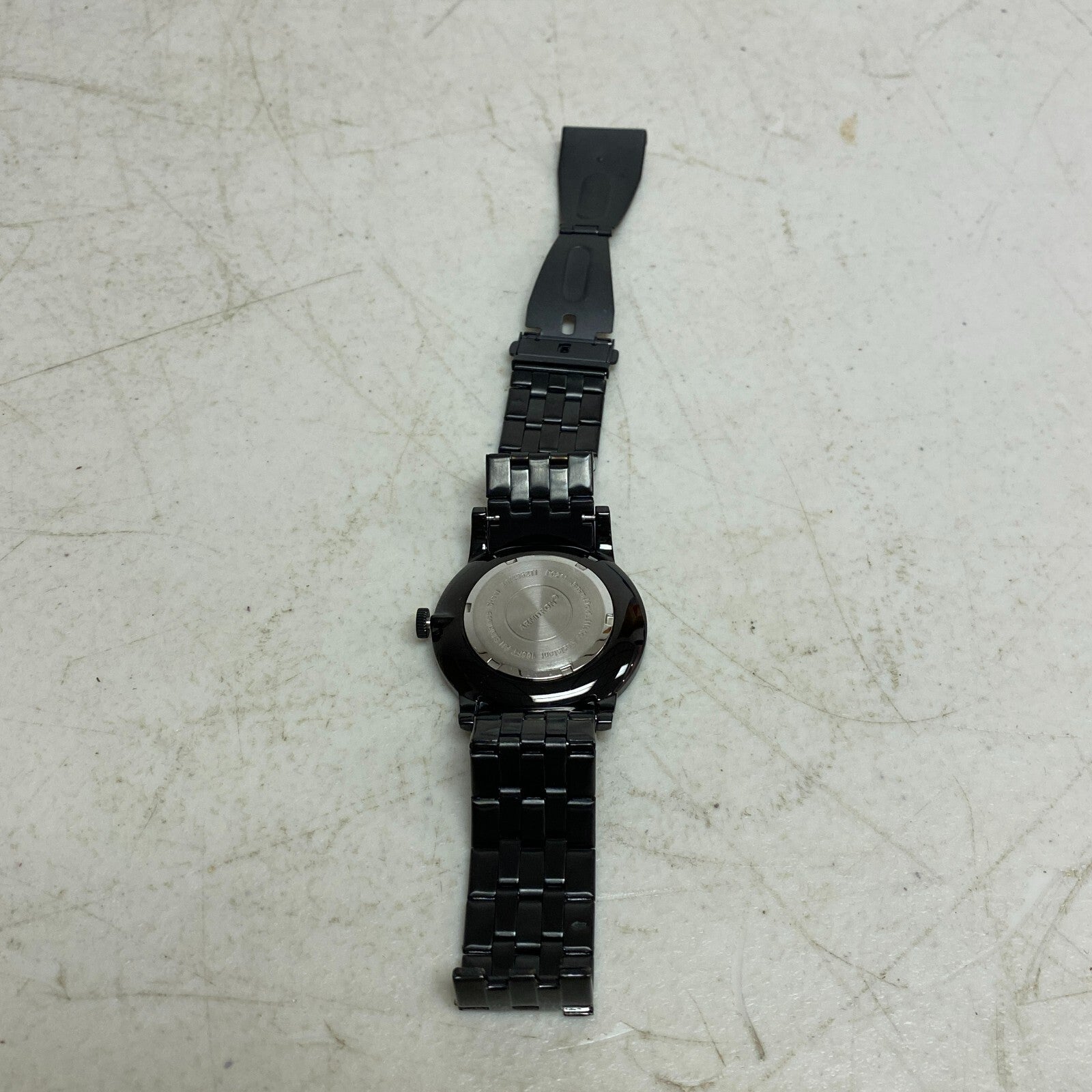 Armitron Steel Watch Men 42mm Black Round Dial 50M Stainless 6.5" 20/4962TI