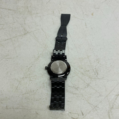 Armitron Steel Watch Men 42mm Black Round Dial 50M Stainless 6.5" 20/4962TI