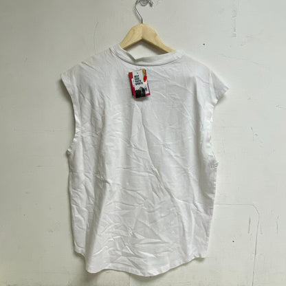 DSG Men's Heavyweight Jersey Muscle Tank Pure White Solid Sleeveless BOSSM13120W