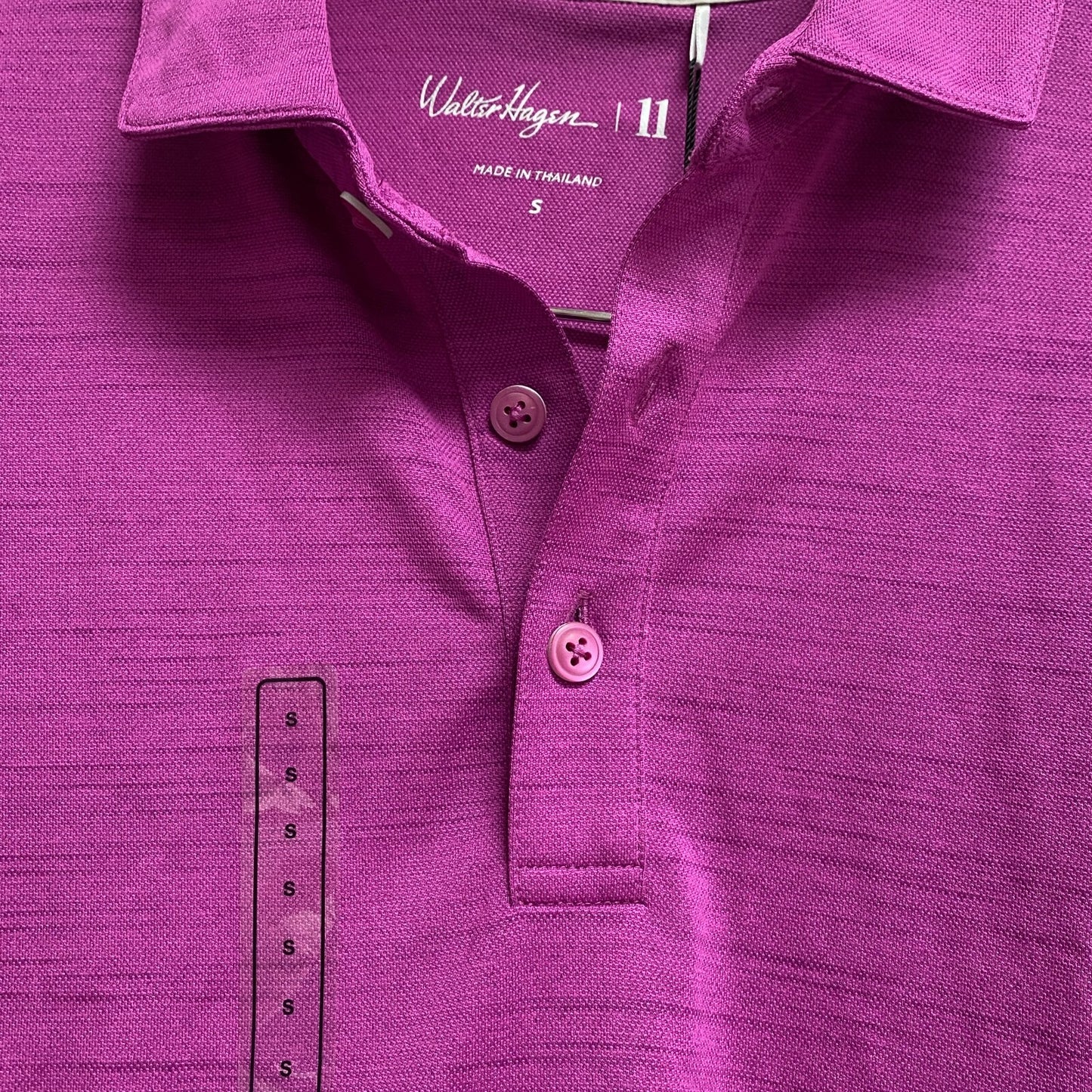 Walter Hagen Men's P11 Striation Pique Polo Bright Magenta/Magenta MGA11475