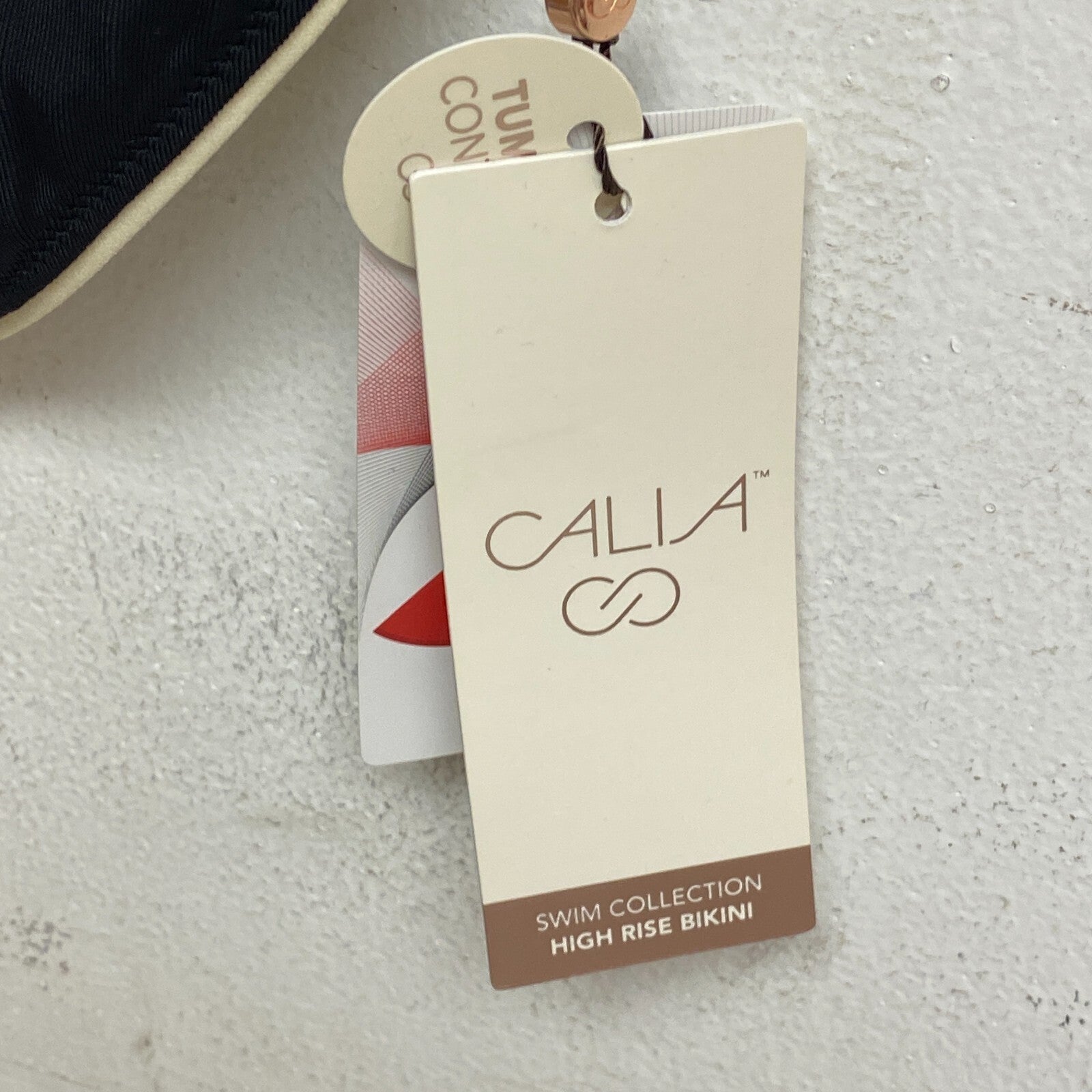 Calia Women's Swim High Rise Bikini Bottoms Black Color Block WSA23406PRT  New!