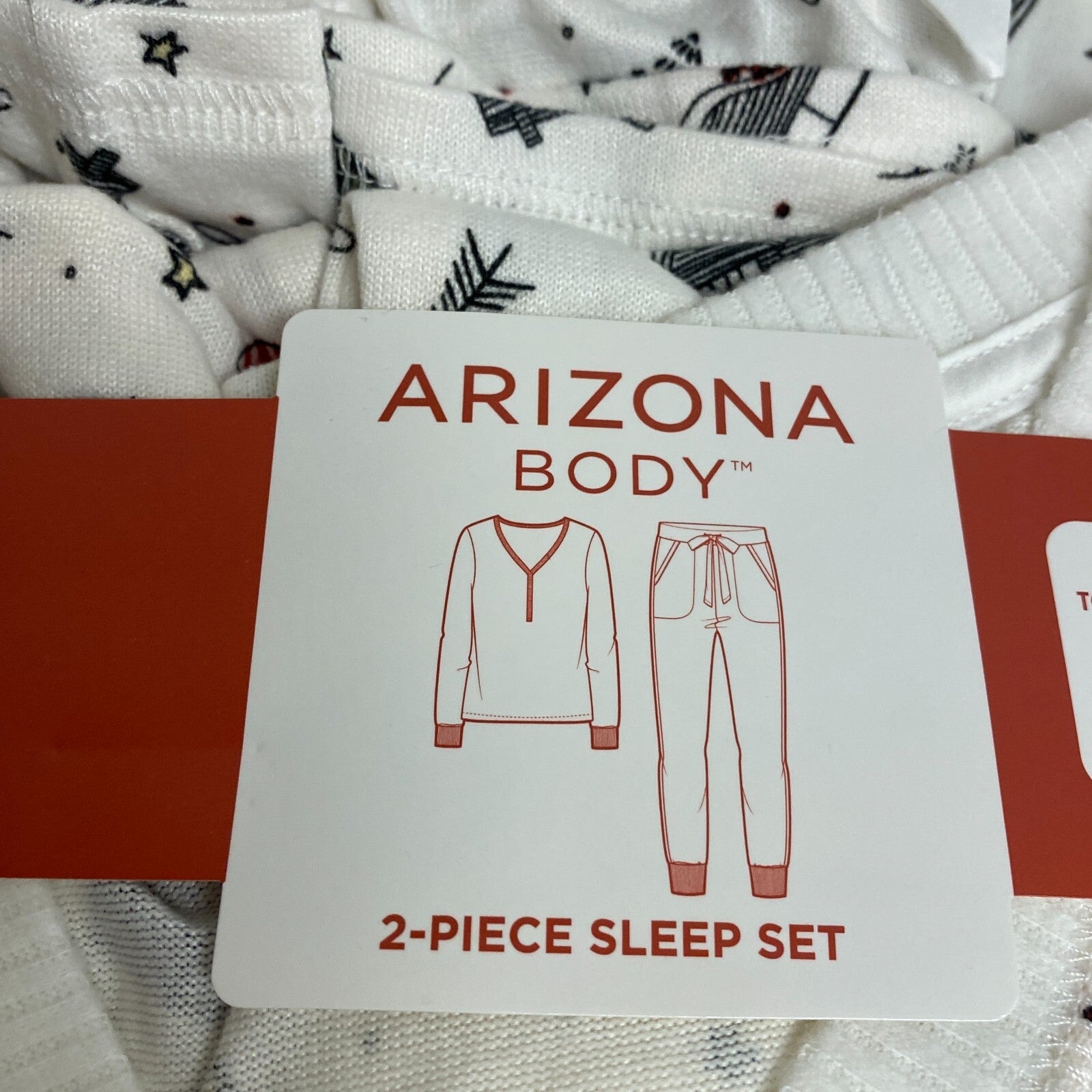 Arizona Body Women's 2-Piece Sleep Set Size XS Color: Crema Cabin Vibes White