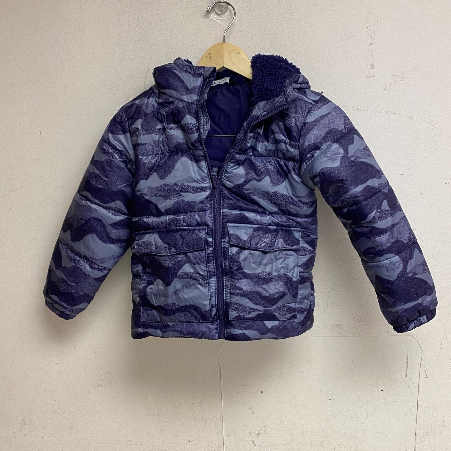 DSG Boys Insulated Puffer Jacket PRT Midnight Purple DOT Camouflage DOG23501PRTA