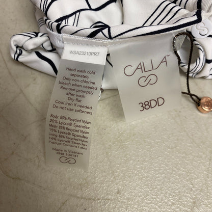 Calia Womens Pleated Panel Underwire Bikini Top Pure White Multi WSA23210PRT