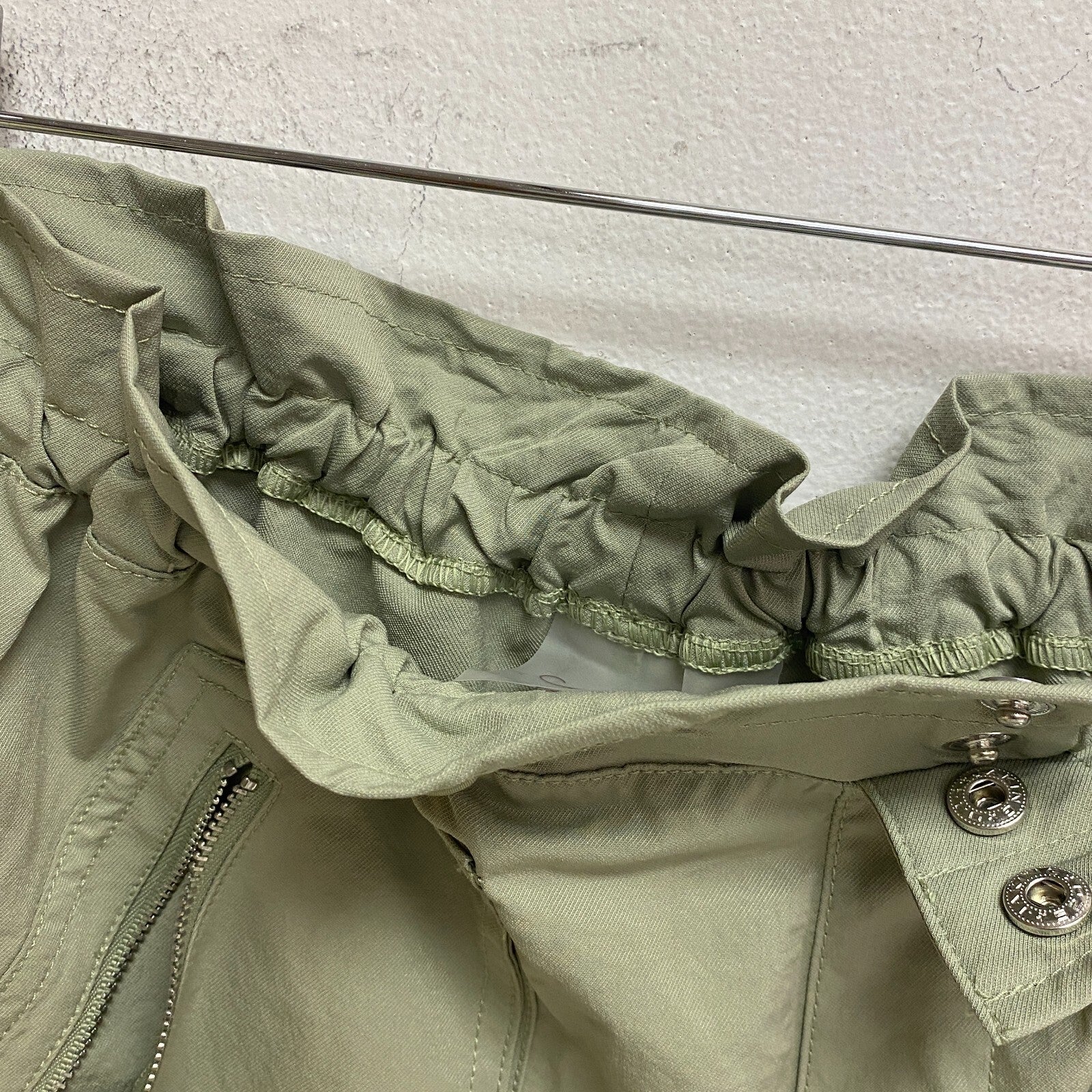 Calia Women Journey High Rise Relaxed Woven Paperbag Short Smudge Sage WAX12303