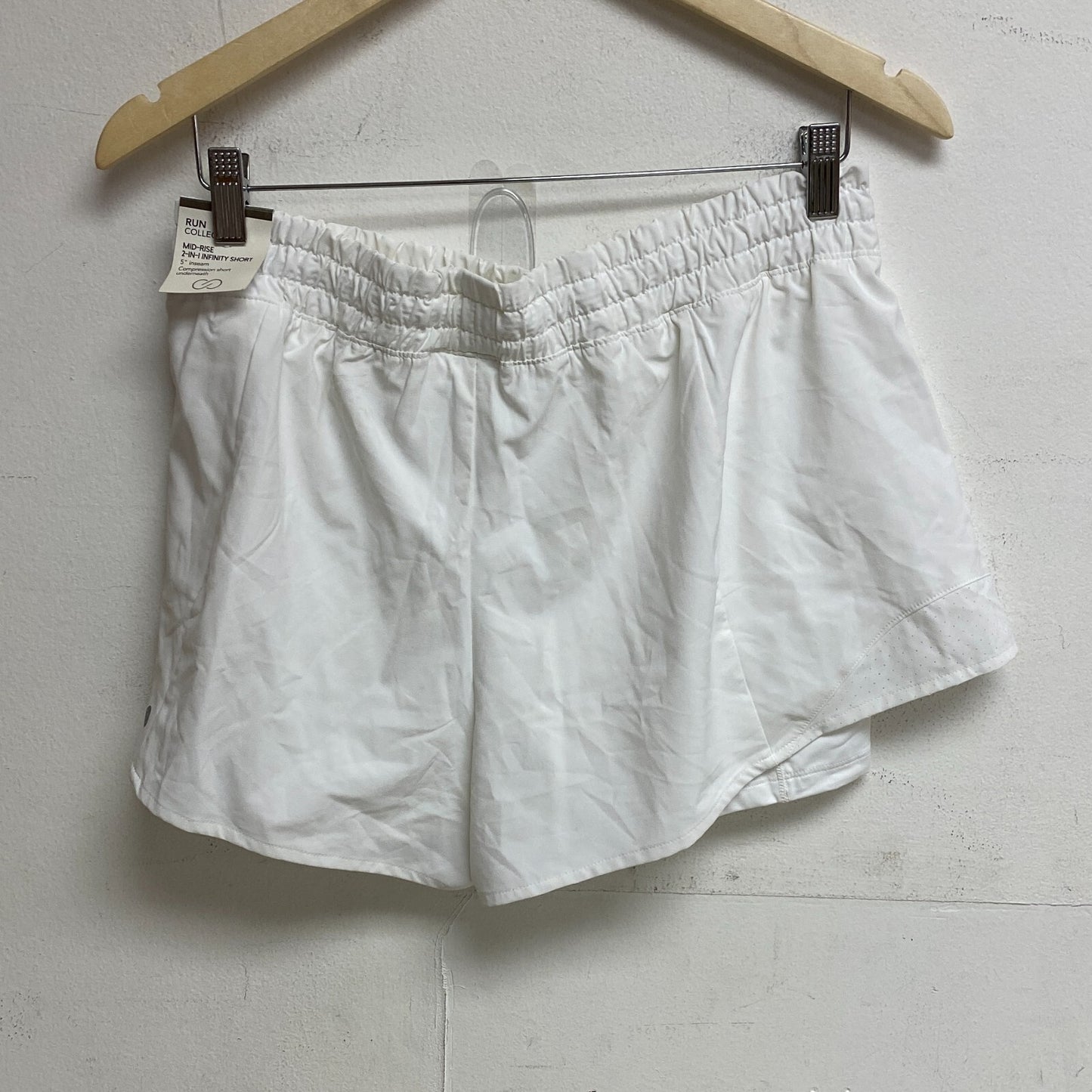 Calia Womens Mid Rise 2 in 1 Key Item Short Pure White WAX12377W BRAND NEW