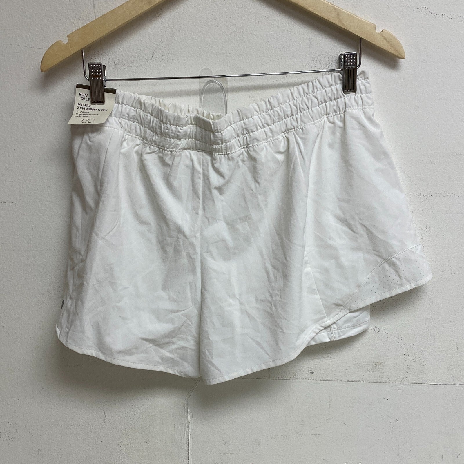 Calia Womens Mid Rise 2 in 1 Key Item Short Pure White WAX12377W BRAND NEW