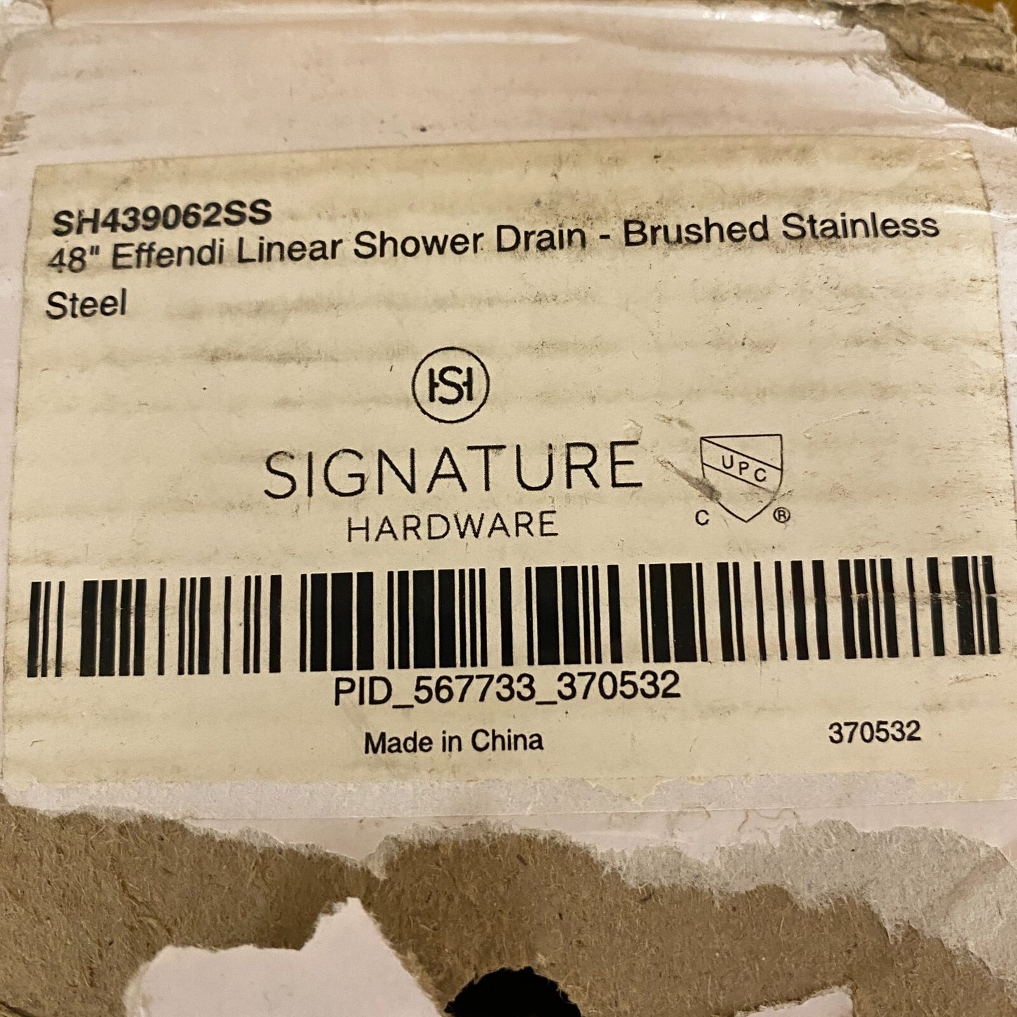 Signature Hardware 48" EFFENDI LINEAR SHOWER DRAIN-BRUSHED STAINLESS STEEL