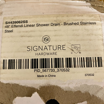 Signature Hardware 48" EFFENDI LINEAR SHOWER DRAIN-BRUSHED STAINLESS STEEL