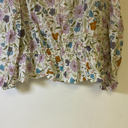 Ana A New Approach Womens Square Neck Long Sleeve Peplum Top Size 0X Color White