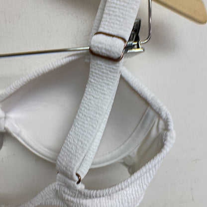 Calia Women's Swim Collection Knot Front Racerback Bikini Top White WSA23211N