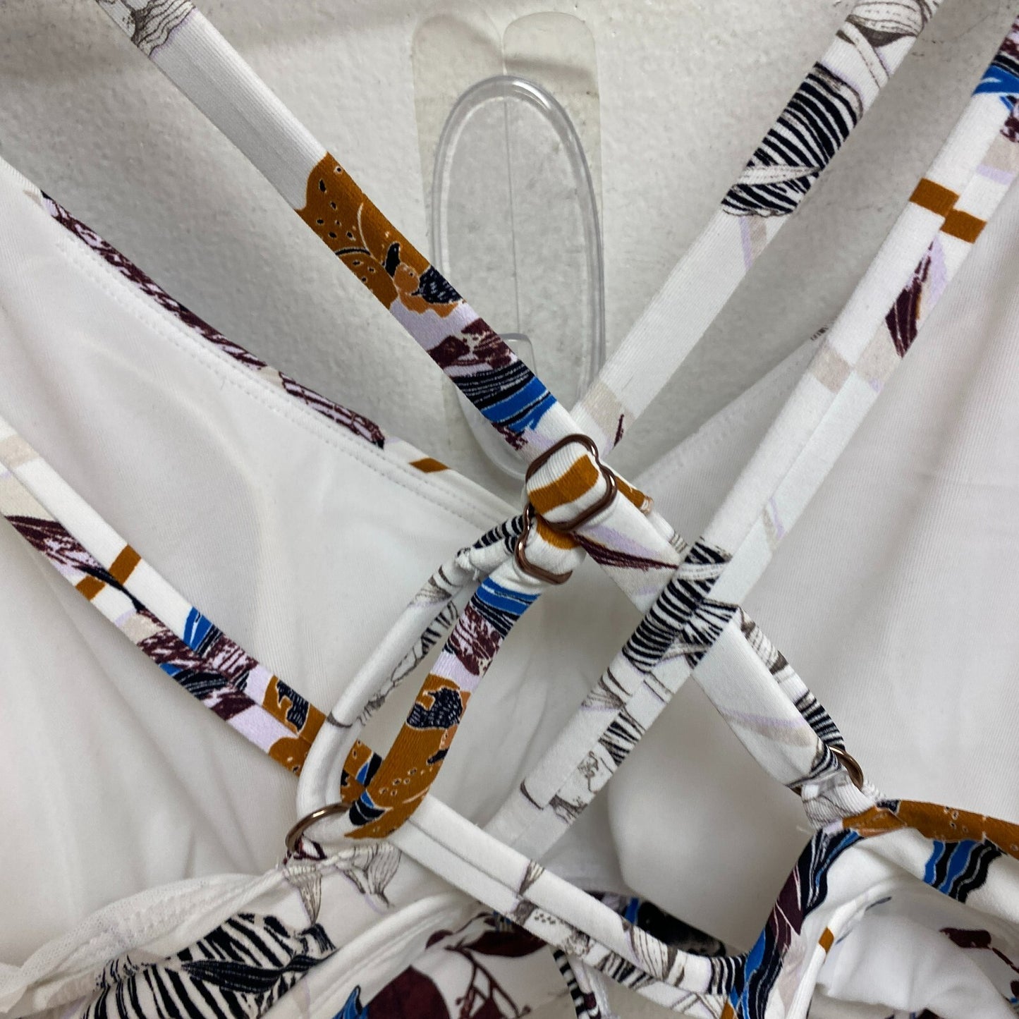 Calia Women's Strippy Bck Rch Bikini Top Island Botanical Multi WSA23223PRT