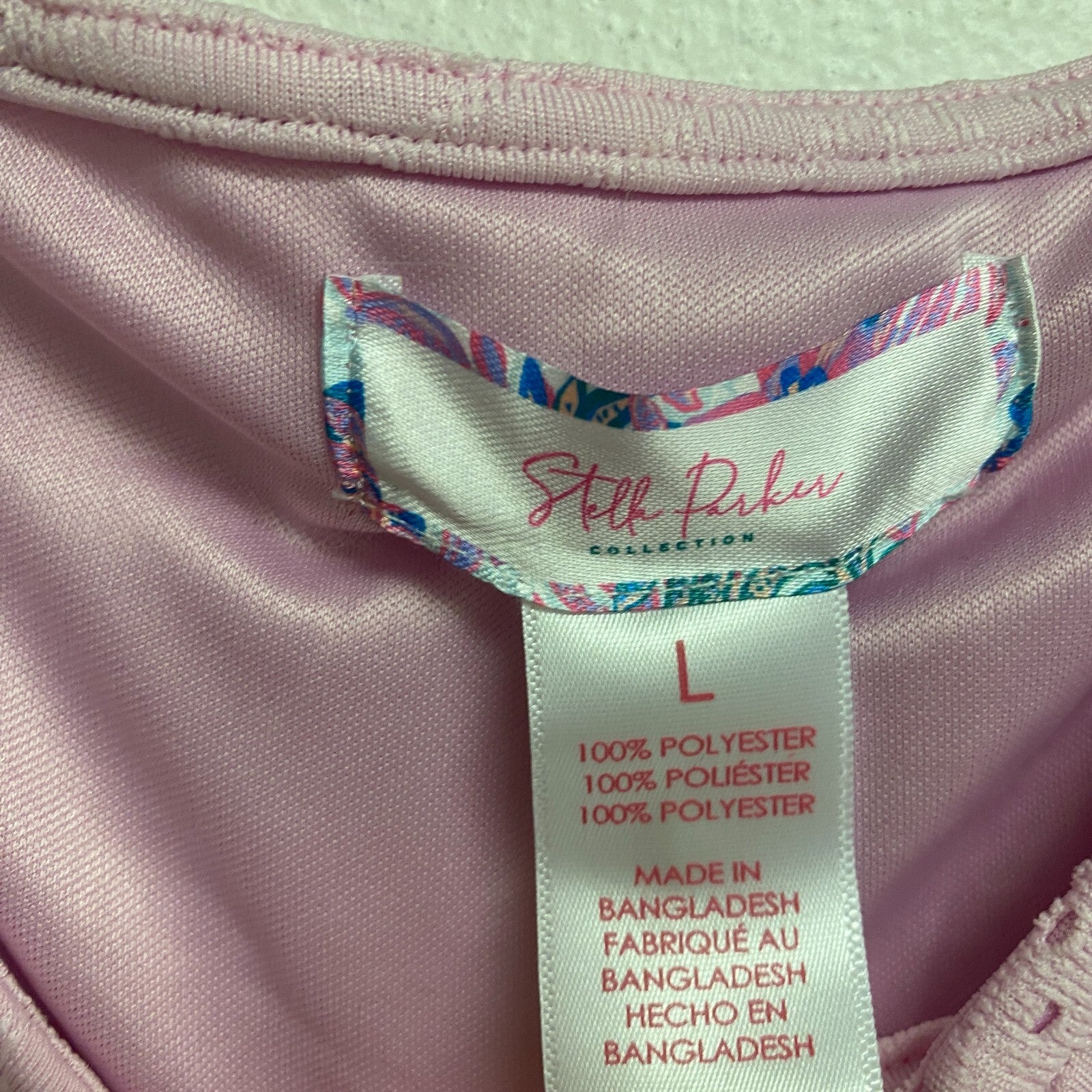 Stella Parker Women's Eyelet Flutter Sleeve Dress Size Large Color: Calm Pink