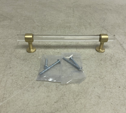 Signature Hardware 6'' Beryn Acrylic Cabinet Pull - Satin Brass SH450376