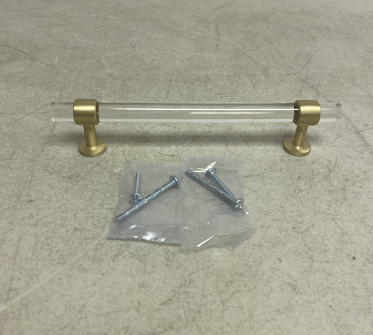Signature Hardware 6'' Beryn Acrylic Cabinet Pull - Satin Brass SH450376
