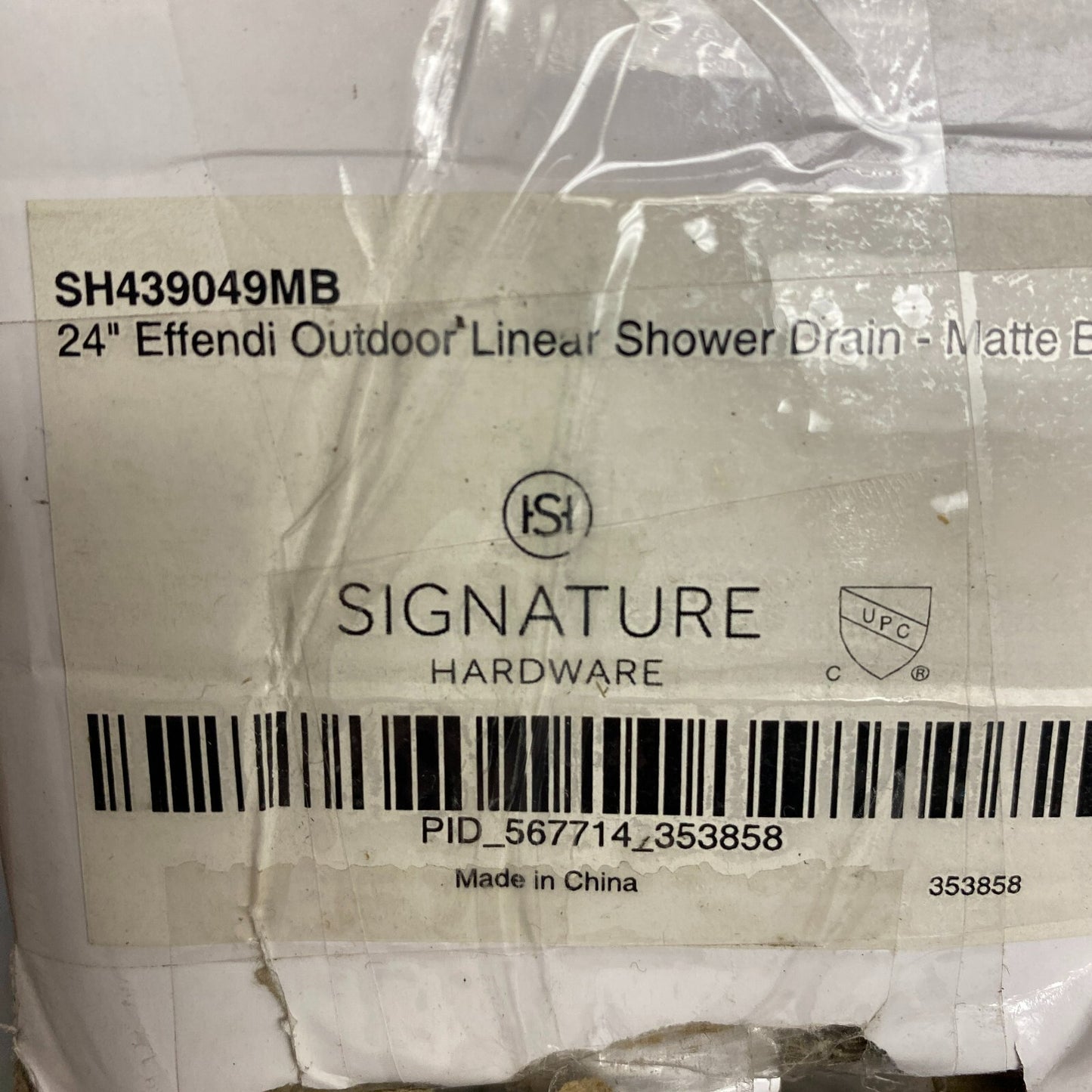 Signature Hardware 24" Effendi Linear Shower Drain - with Drain Flange - Mat,,,