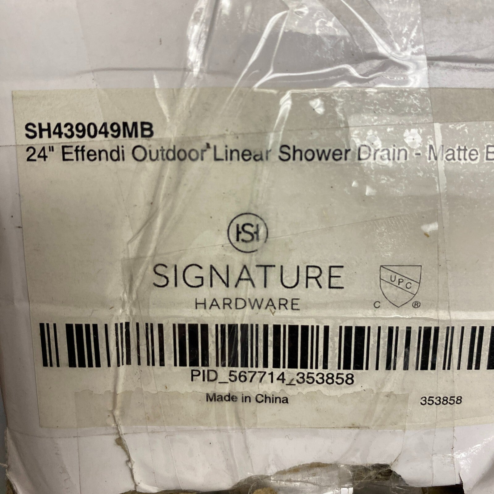 Signature Hardware 24" Effendi Linear Shower Drain - with Drain Flange - Mat,,,
