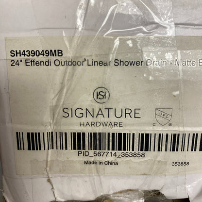 Signature Hardware 24" Effendi Linear Shower Drain - with Drain Flange - Mat,,,