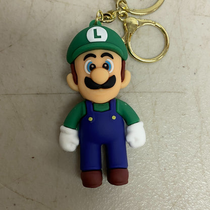 Assorted Silicone Mario Bros Keychain With Luigi Accessory