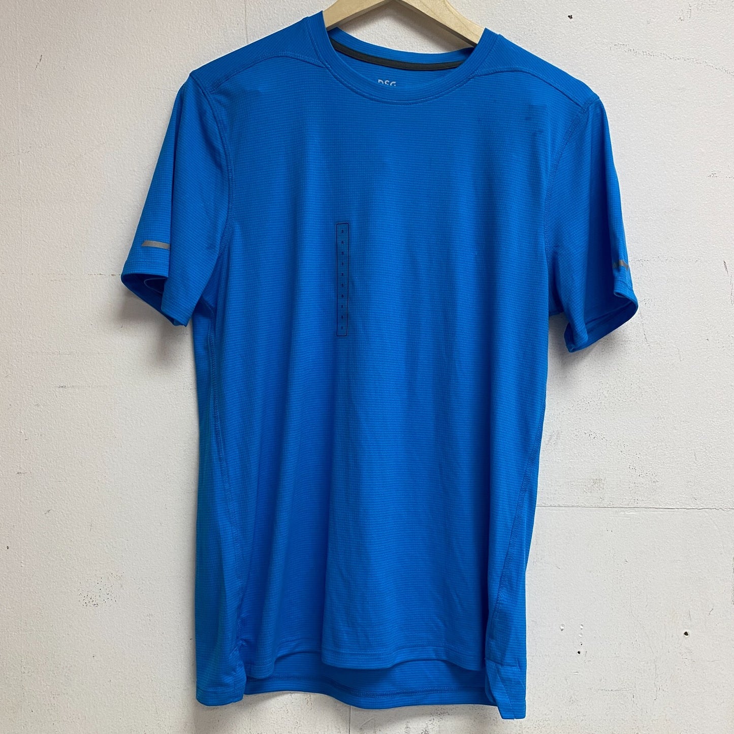 DSG Men's Running Striped T-Shirt Polyester Ibiza Blue DAM12204 Brand New