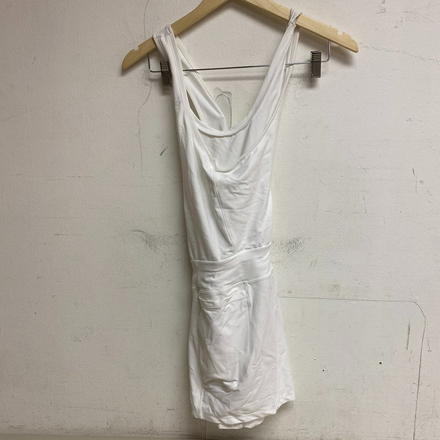 Calia Womens Run Racerbak Romper Pure White Sleeveless Solid Stylish WAX15046