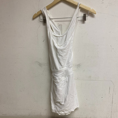 Calia Womens Run Racerbak Romper Pure White Sleeveless Solid Stylish WAX15046