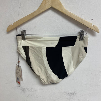 Calia Wide Banded High Leg Swim Bottoms Wavy Blocks Neutral WSA23414PRT New!