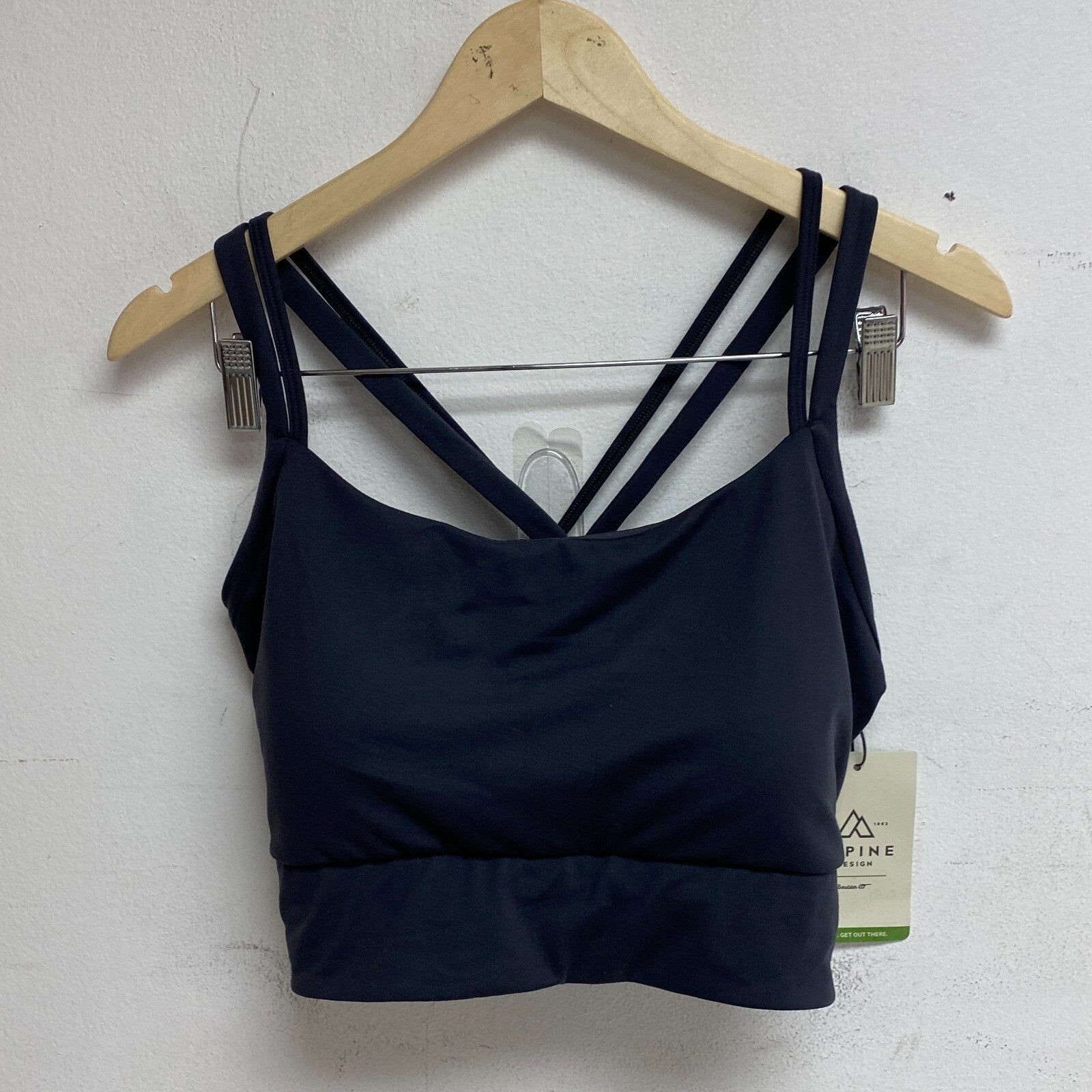 Alpine Design Women's Field Knit Halter Strappy Bra Pure Black ADW13108P New