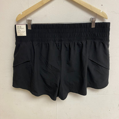 Calia Woven High Rise Petal Hem Short Pure Black Solid WAX12259