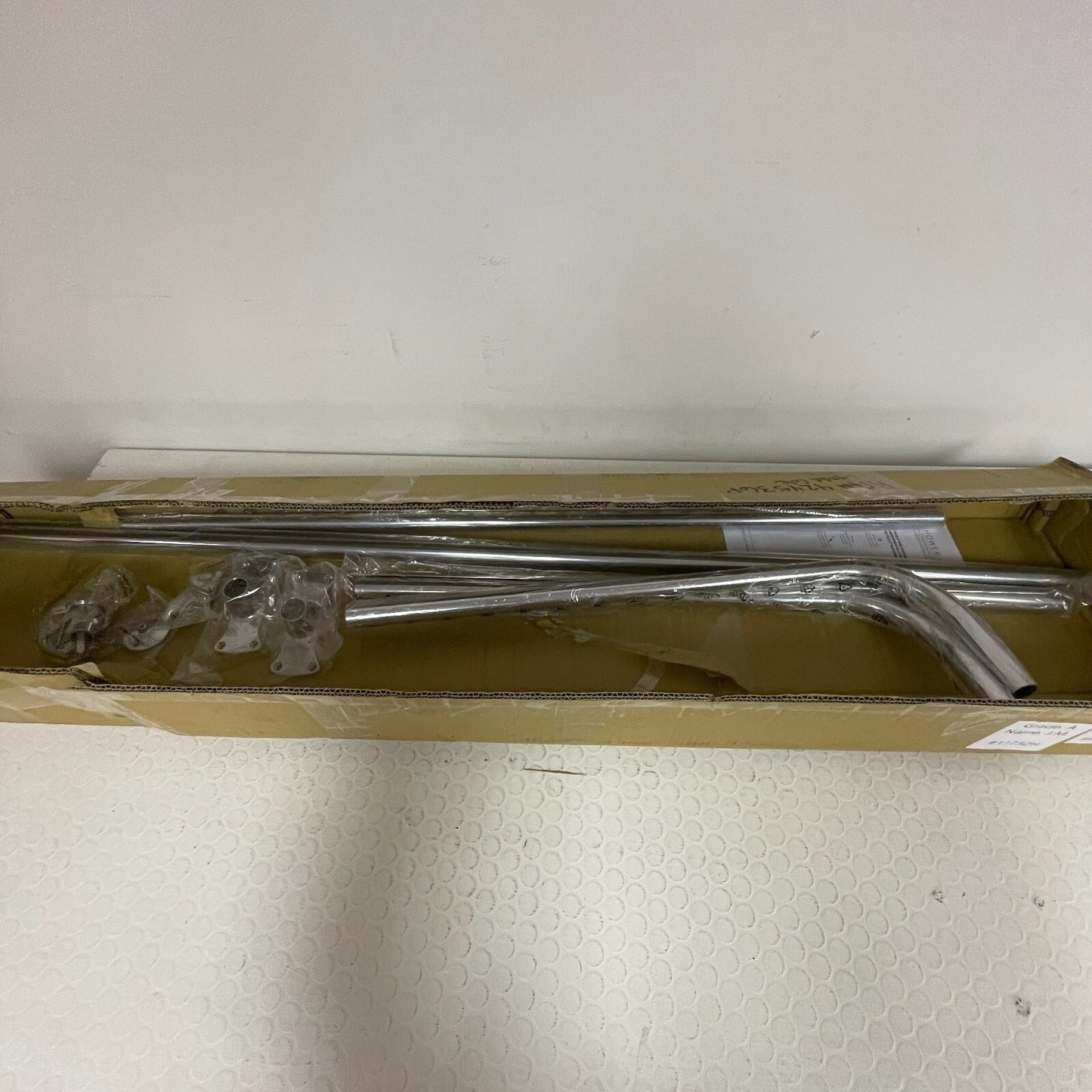 Signature Hardware 60"X 27" D-Shaped Solid Brass Shower Ring and Ceiling Support