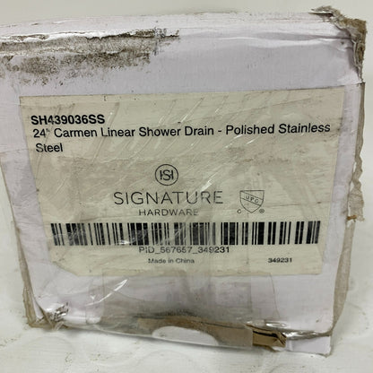 Signature Hardware 24" CARMEN LINEAR SHOWER DRAIN-POLISHED STAINLESS STEEL