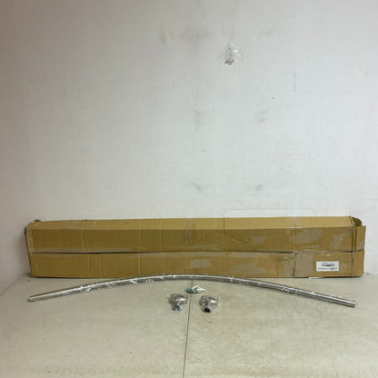 Signature Hardware 66" Curved Solid Brass Shower Rod - Brushed Nickel