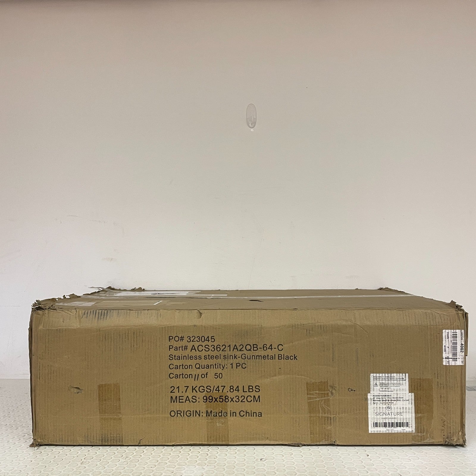 Signature Hardware 36" Atlas 60/40 Offset Double-Bowl Stainless Steel Farmhouse