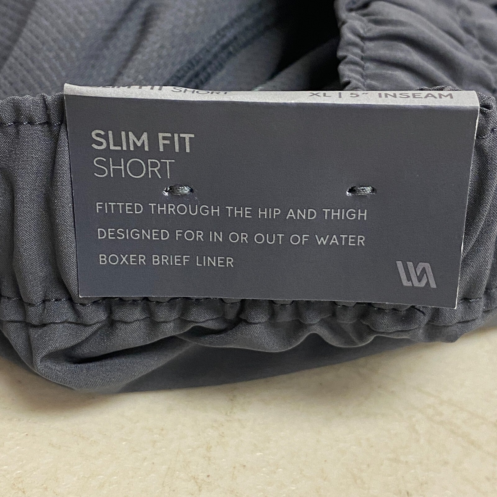 VRST Mens 5" Slim Fit Resort Short Boxer Brief Liner Graphic Charcoal MAX2004645