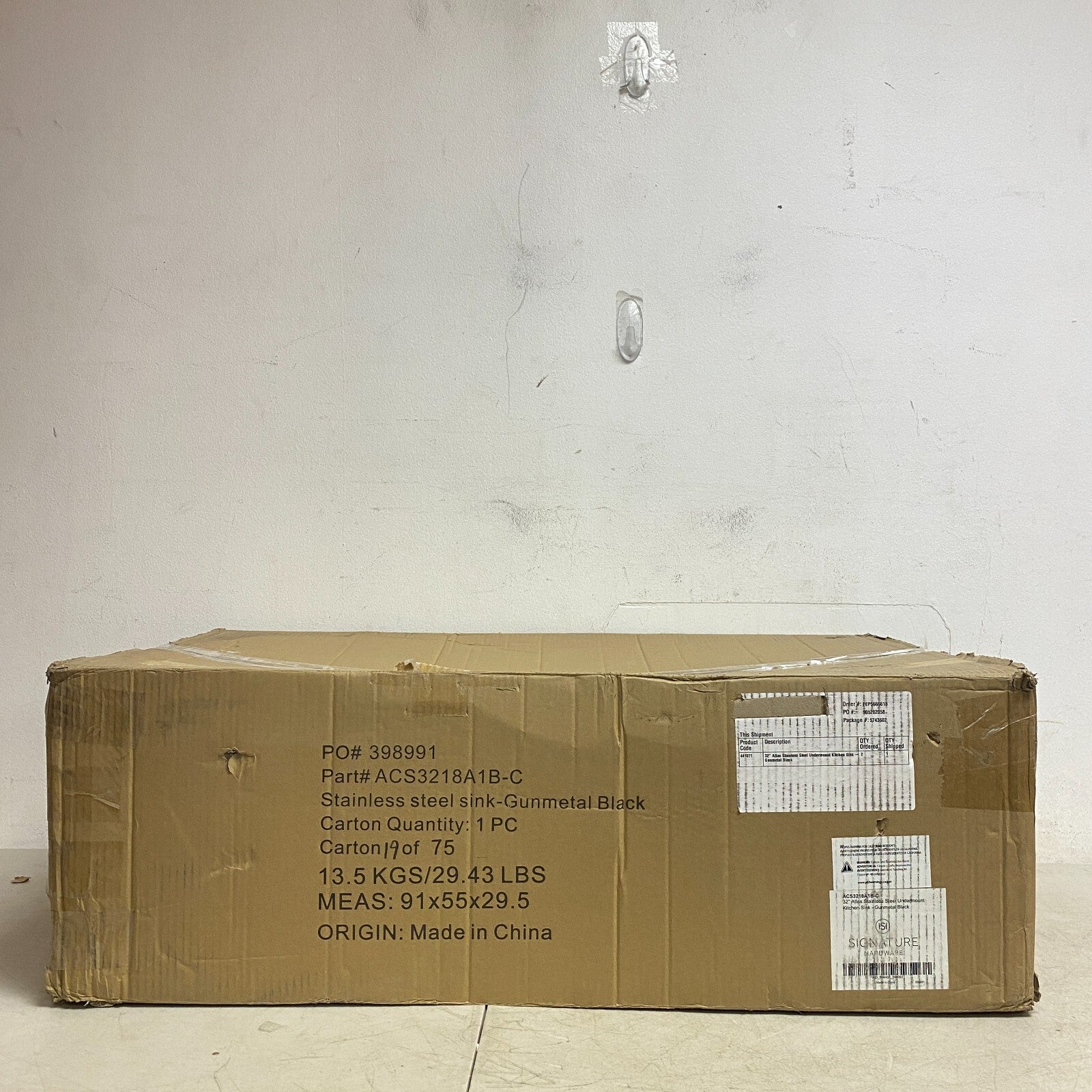 Signature Hardware 32" Atlas Stainless Steel Undermount Kitchen Sink -Gunmetal..