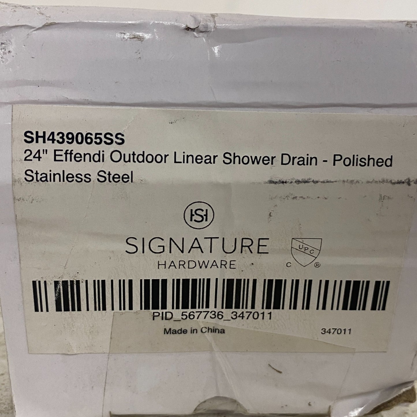 Signature Hardware 24" Effendi Linear Shower Drain Polished Stainless Steel