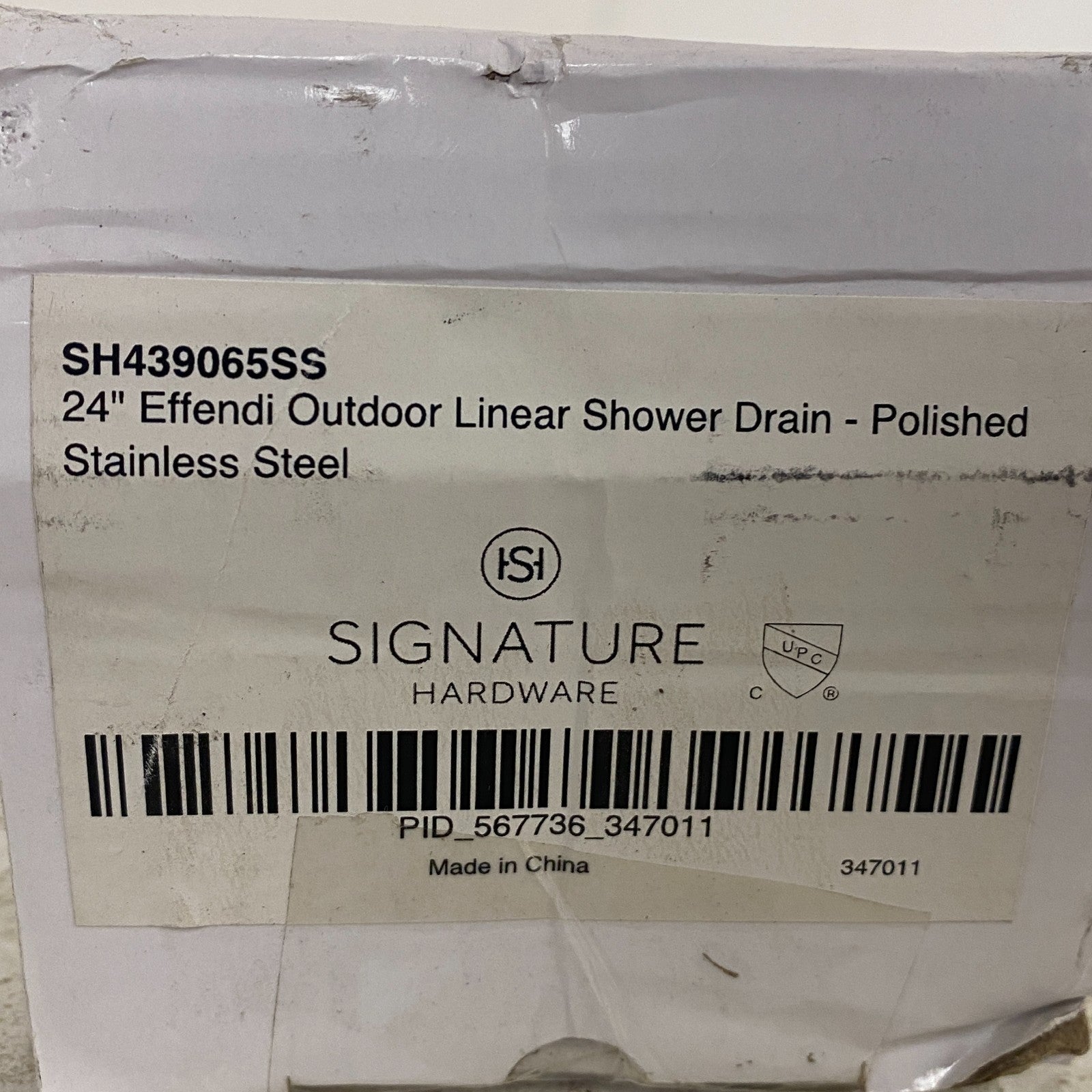 Signature Hardware 24" Effendi Linear Shower Drain Polished Stainless Steel